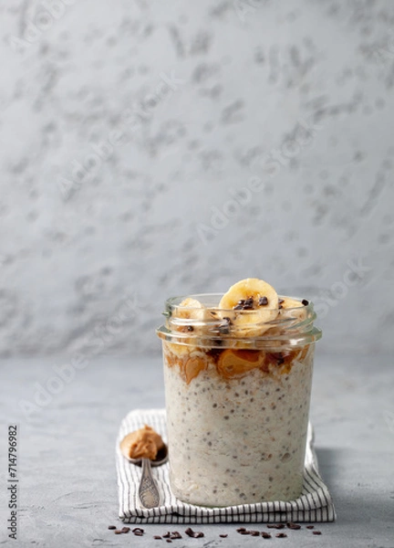 Obraz breakfast with  overnight oatmeal