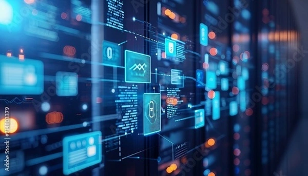 Obraz the latest document management technologies in action, featuring smart devices, cloud-based collaboration, and advanced software solutions that enhance organizational productivity.
