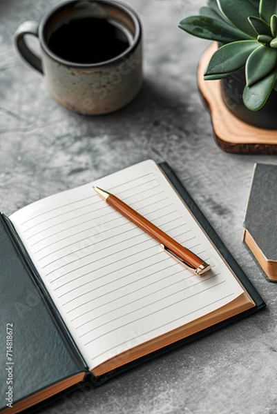 Fototapeta An elegant notebook with blank page
