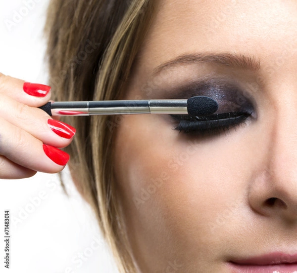 Obraz Makeup. Make-up. Eyeshadows. Eye shadow brush