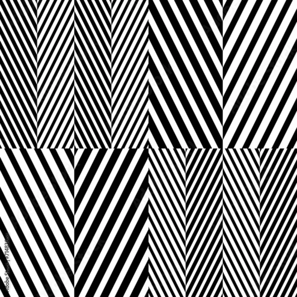 Fototapeta Abstract Black White Herringbone Fabric Style Vector Seamless