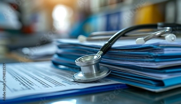 Obraz  the application of document management technologies in the healthcare industry, emphasizing secure and efficient handling of patient records and medical information.