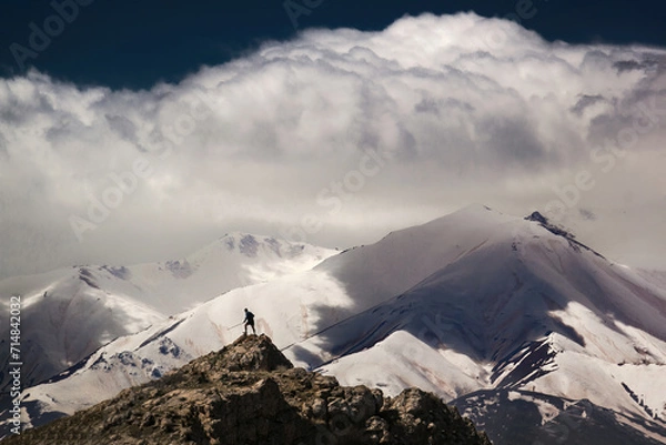 Obraz snow covered mountains in winter