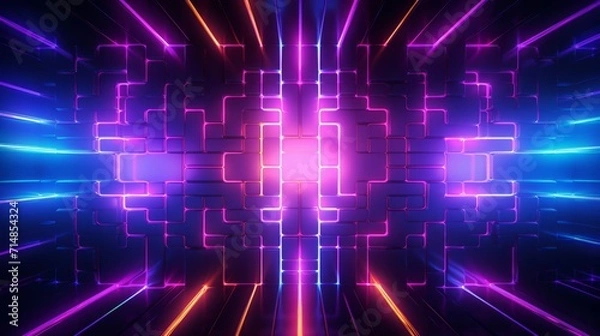 Fototapeta Futuristic Patterns Illuminated with Vibrant Colors, Adding a Modern and Edgy Touch to Your Designs --chaos 5 --ar 16:9 Job ID: 8b7f484b-46ed-45ee-8beb-55ed68707c7e