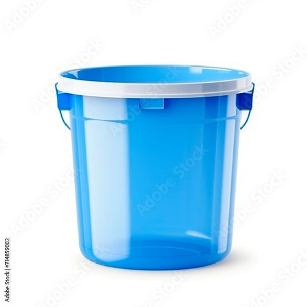Fototapeta Plastic colored bucket isolated on white background.