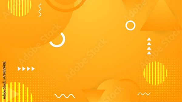 Obraz Orange yellow and white vector abstract geometric gradient shapes background. Abstract gradient shapes background for presentation, business report, card, banner, poster