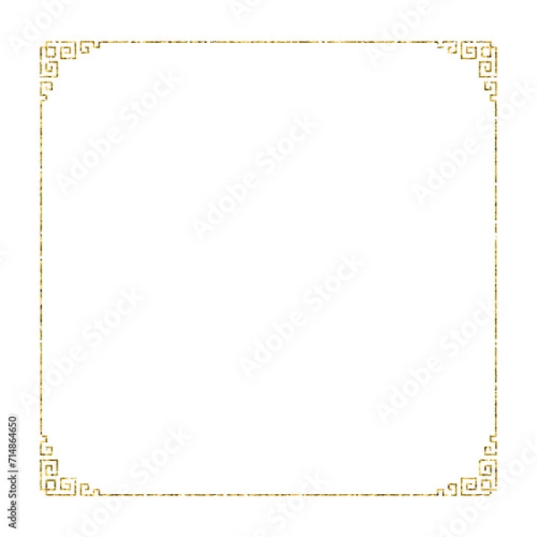 Fototapeta  Chinese new year luxury frame ornament with gold glitter design for element