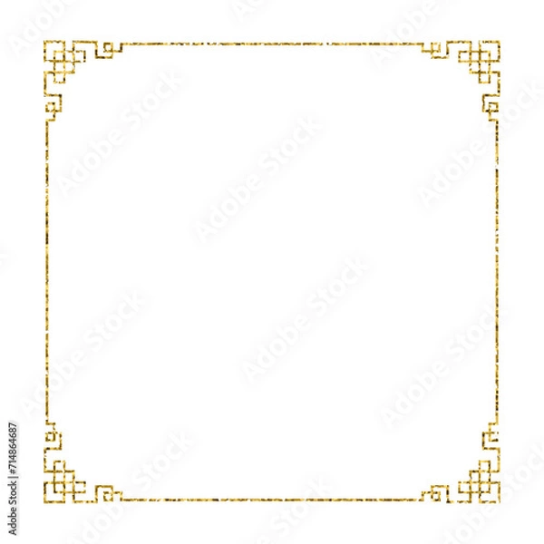 Fototapeta  Chinese new year luxury frame ornament with gold glitter design for element