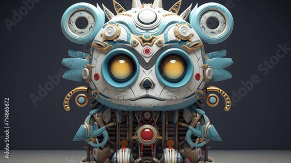 Fototapeta Metallic 3D Totem illustration