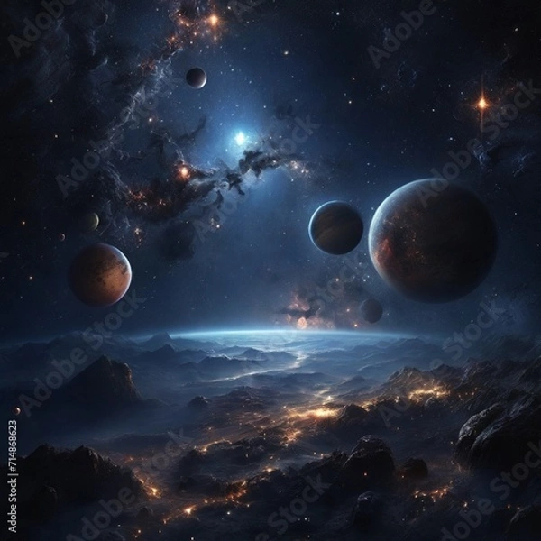 Obraz night sky and moon