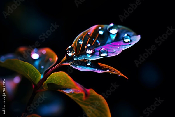 Obraz leaf on black amoled wallpaper background