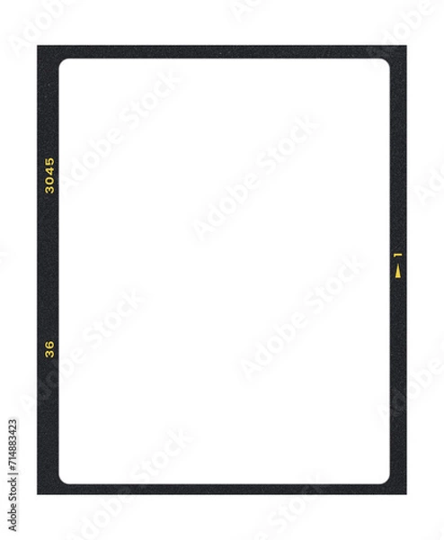Fototapeta Camera transparent film strip mockup, isolated on white background template frame, real high-res 35mm photo scan analogue sheet negative