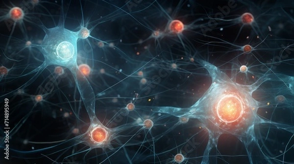 Fototapeta Neuron Cells building a neural network