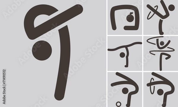 Obraz Gymnastics Rhythmic icons set
