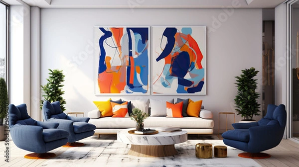Fototapeta Modern interior. Art Home. Generative AI