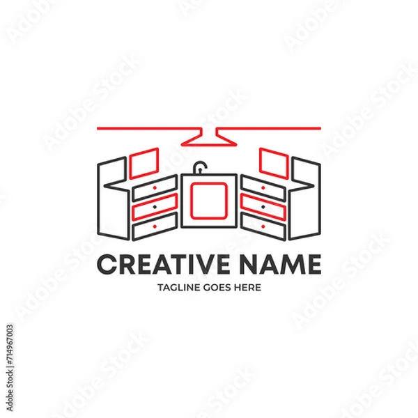 Obraz Kitchen remodeling logo. kitchen cabinet logo idea