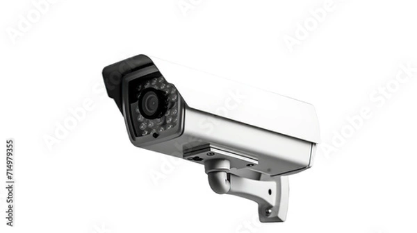 Fototapeta Security camera isolated on white or transparent background.