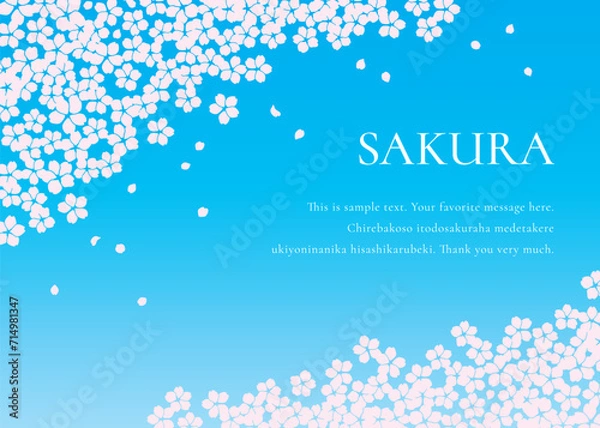 Obraz 桜をモチーフにした春の背景イラスト素材