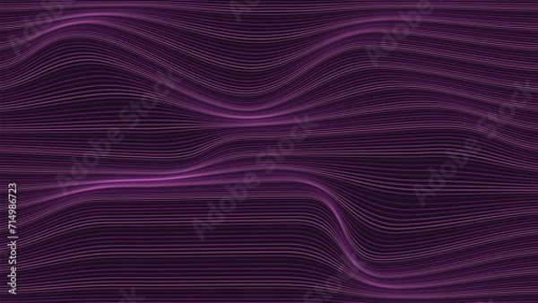 Fototapeta Abstract wavy data distort dark background.