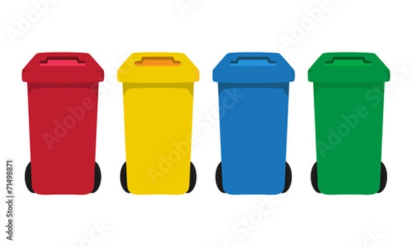 Obraz many color wheelie bins set