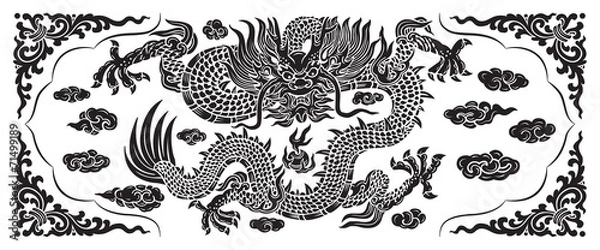 Obraz black dragon with cloud