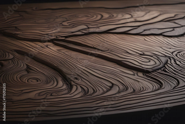 Fototapeta Wood Abstract floral ornament vintage deco craft like carving Carpenter Masterpiece Texture Pattern Background of Wooden chisel CHristmas Product Display of warm brown Natural Surface Design Style    