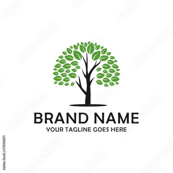 Fototapeta Abstract vibrant tree logo design, vector