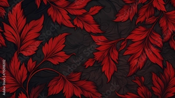 Obraz seamless background picture with leaf pattern, leaves, trees, tree branches