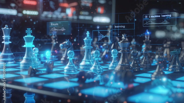 Obraz Luminous Chess Insights (16:9)