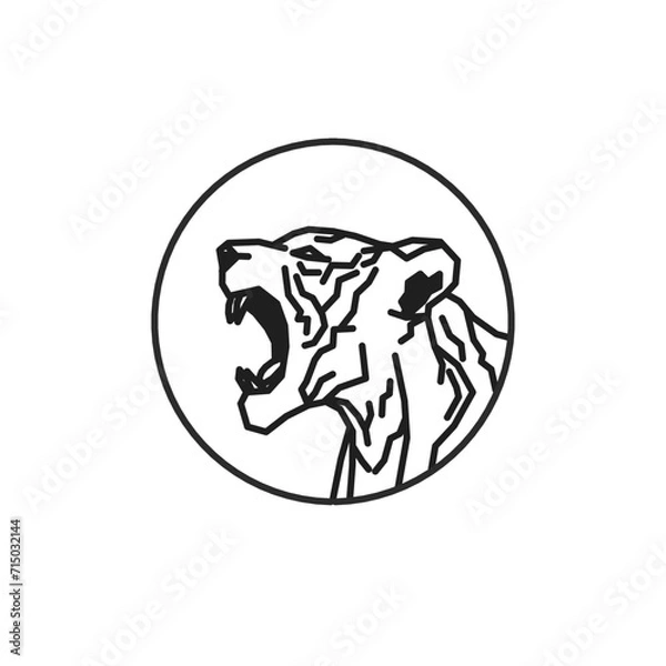 Fototapeta Abstract tiger head logo design illustration 