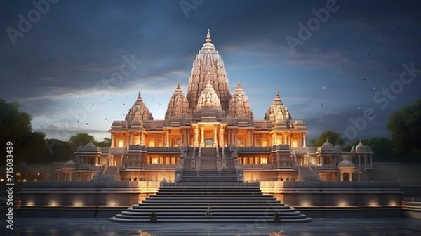 Fototapeta shri Ram Mandir Temple in Ayodhya,birth place Lord Rama, 22nd January ,f Pran Pratishtha of shri Ram.