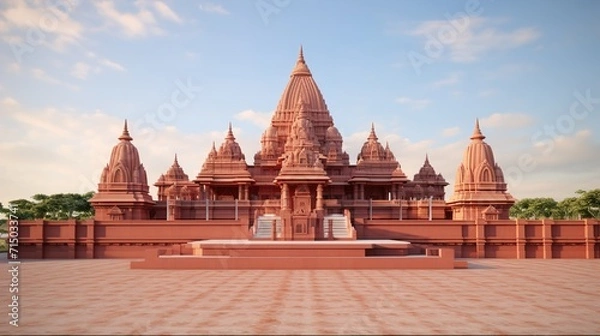 Fototapeta shri Ram Mandir Temple in Ayodhya,birth place Lord Rama, 22nd January ,f Pran Pratishtha of shri Ram.