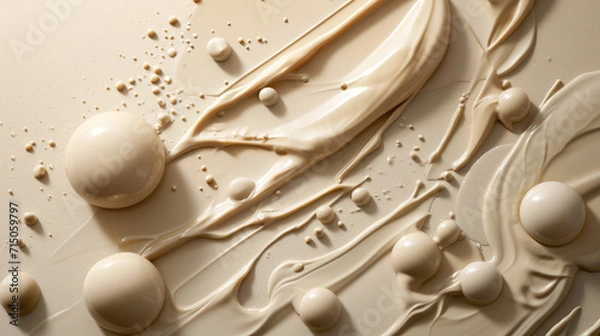 Obraz Various shades and textures of cosmetic foundation splattered and smeared across a surface.