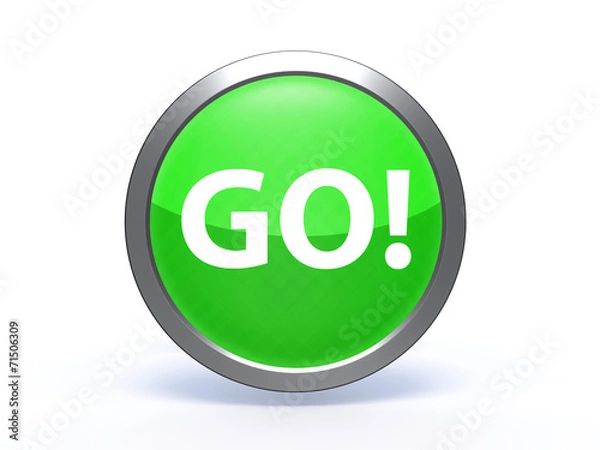 Obraz go circular icon on white background