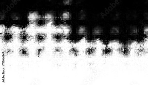 Fototapeta Halftone gradient abstract vector halftone pattern in monochrome gradient. Creative design with dots, shapes, and texture. Modern graphic element for trendy backgrounds, illustrations, and prints.