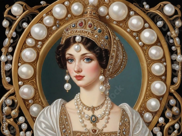 Obraz portrait of a woman in a interior . she is most beautiful queen in the whole world .