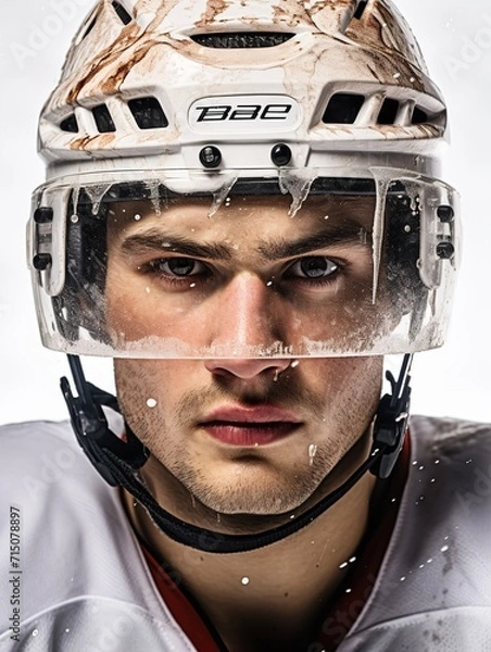 Obraz Agile Male Ice Hockey Player on Ice, AI Generated