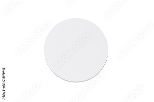 Obraz Stack of white round stickers badge