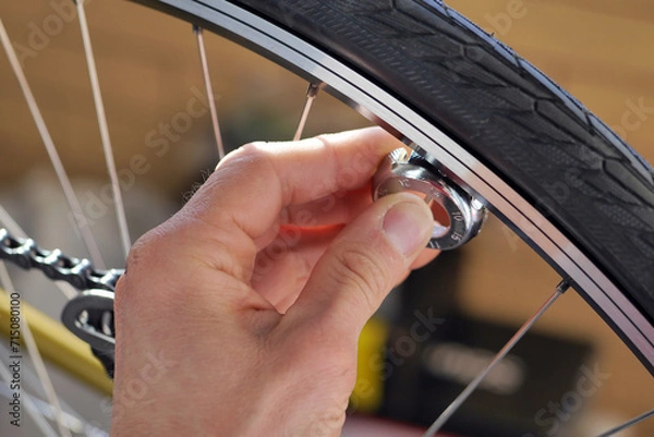 Fototapeta bicycle spoke tension adjustment