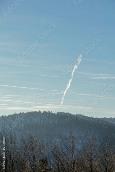 Obraz Steam over mountain