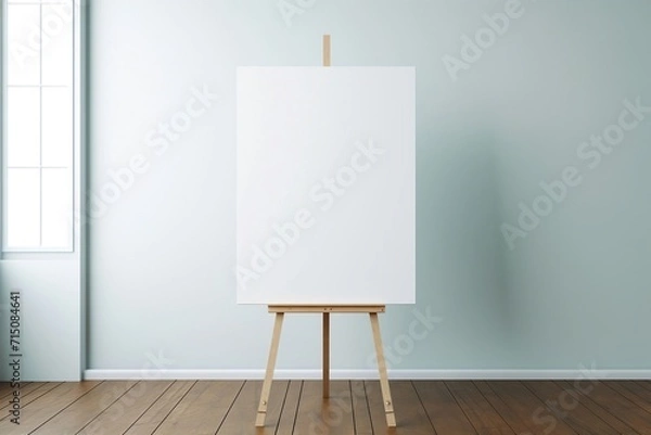 Fototapeta easel with blank canvas