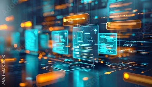 Obraz Compliance and Governance, Illustrate a scenario that highlights how advanced document management technologies ensure regulatory compliance and governance standards, AI