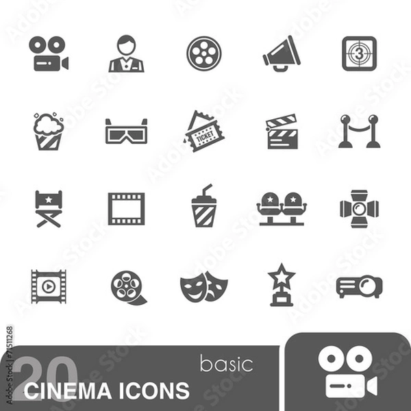 Obraz Cinema icons set.