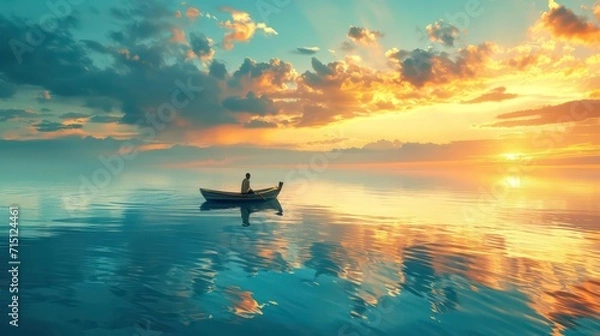 Obraz Fischerman lonely on dramatic oceanside