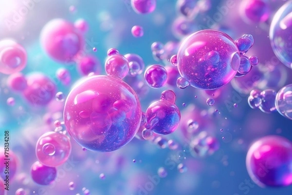 Obraz Molecules and molecular bonds. Organic bonds. Spherical biologic bonds.