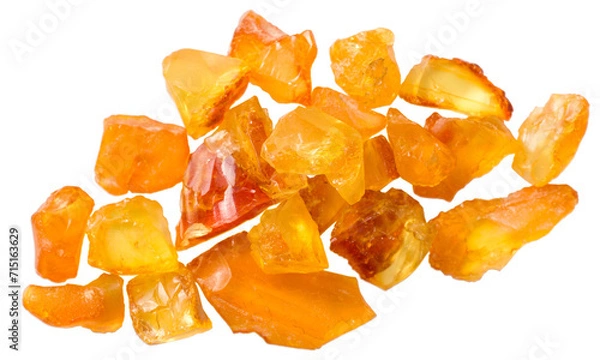 Obraz Crushed amber isolated on white background