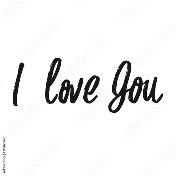Fototapeta vector text i love you without background in handwriting style to use for Valentine's Day graphics, generative AI