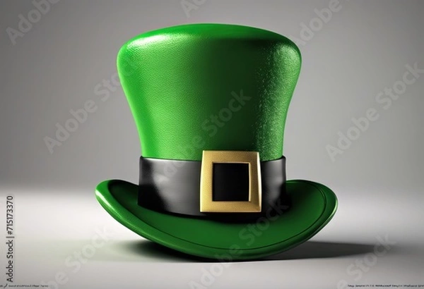 Fototapeta Leprechaun's Green Hat on a White Background for St. Patrick's Day Background