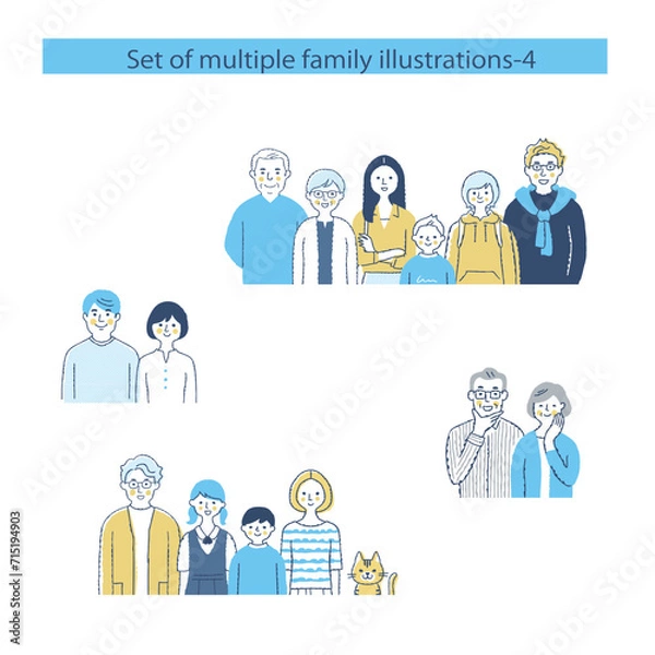 Fototapeta さまざまな家族　上半身