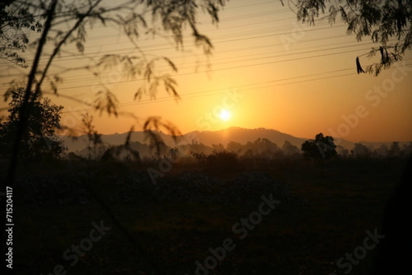 Obraz sunset in the mountains